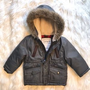 Kids Carter’s Faux Fur Hooded Winter Jacket